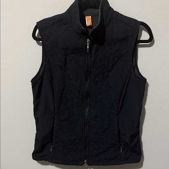 Lucy Jackets & Blazers - Lucy Black Stitched Nylon Vest Womens Medium Pockets Warm Winter Full Zip
